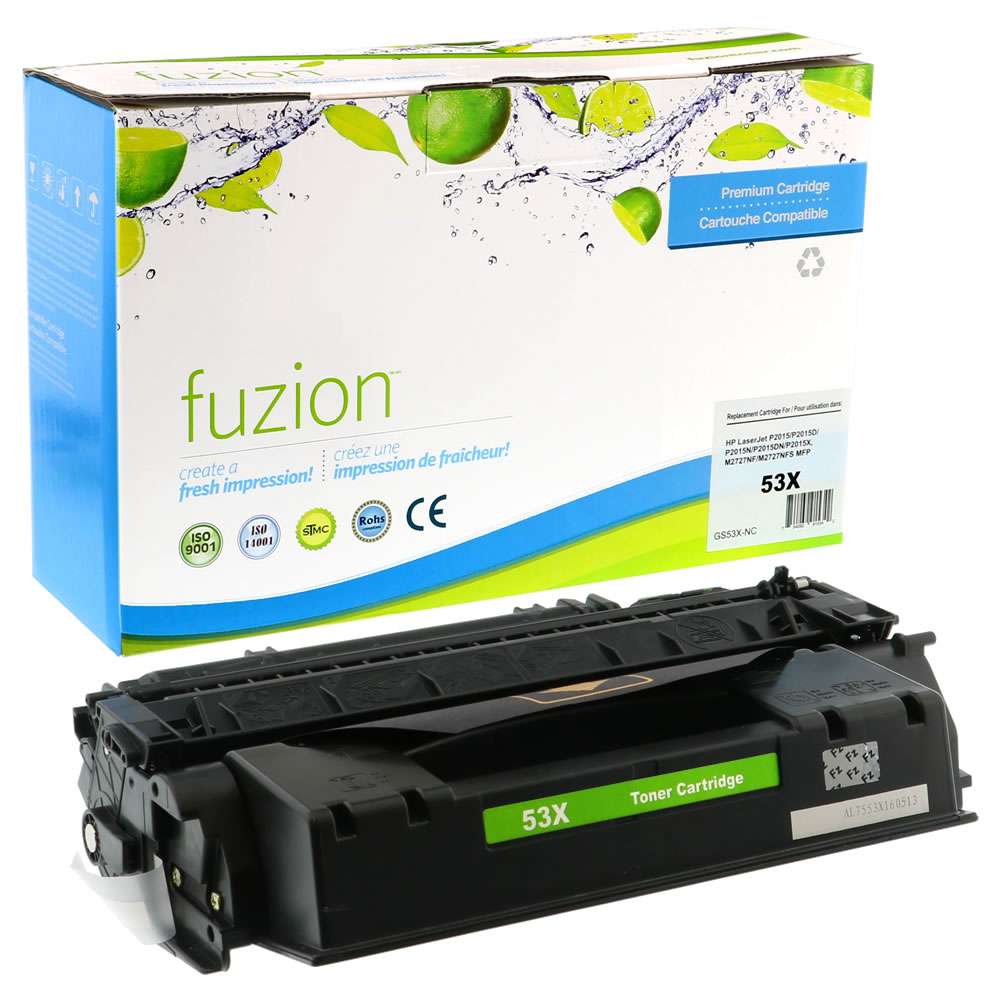 HP Q7553X (53X) Compatible Toner Cartridge High Yield - Black - Fuzion