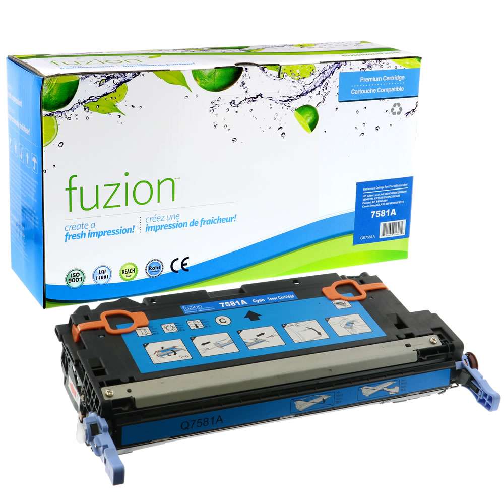 HP Q7581A (503A) Remanufactured Toner Cartridge - Cyan - Fuzion
