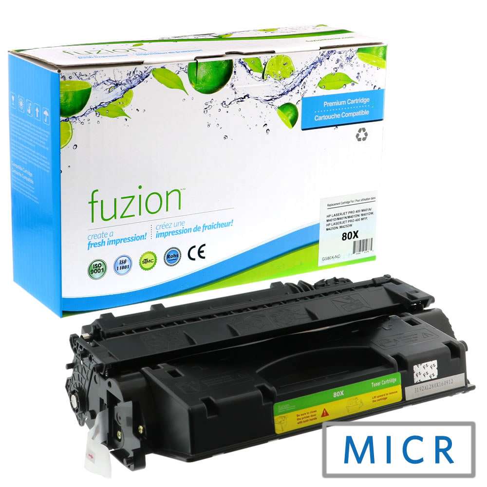 HP CF280X (80X) Remanufactured MICR Toner Cartridge - Fuzion