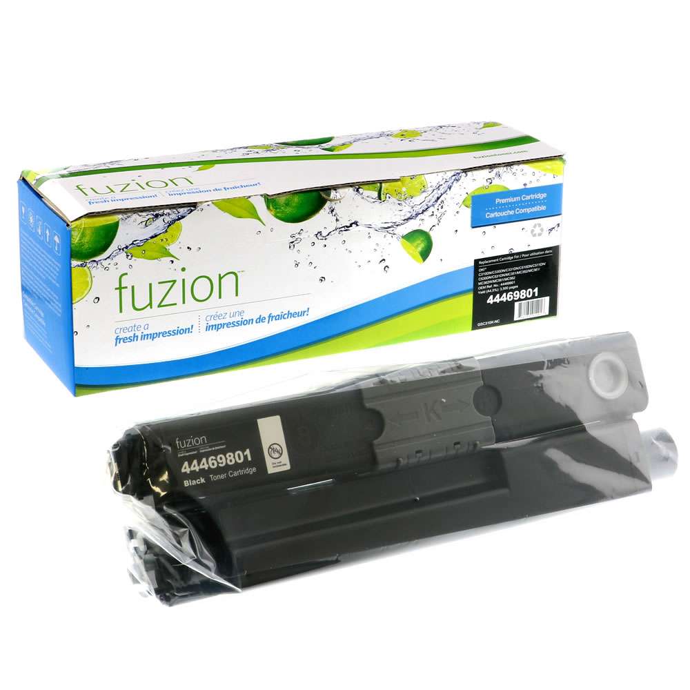 Okidata 44469801 Compatible Toner Cartridge - Black - Fuzion