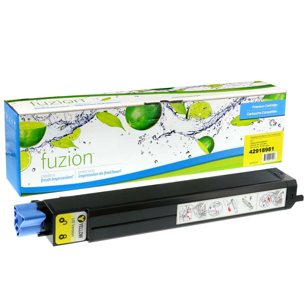 Okidata C9600 Compatible Toner Cartridge - Yellow - Fuzion
