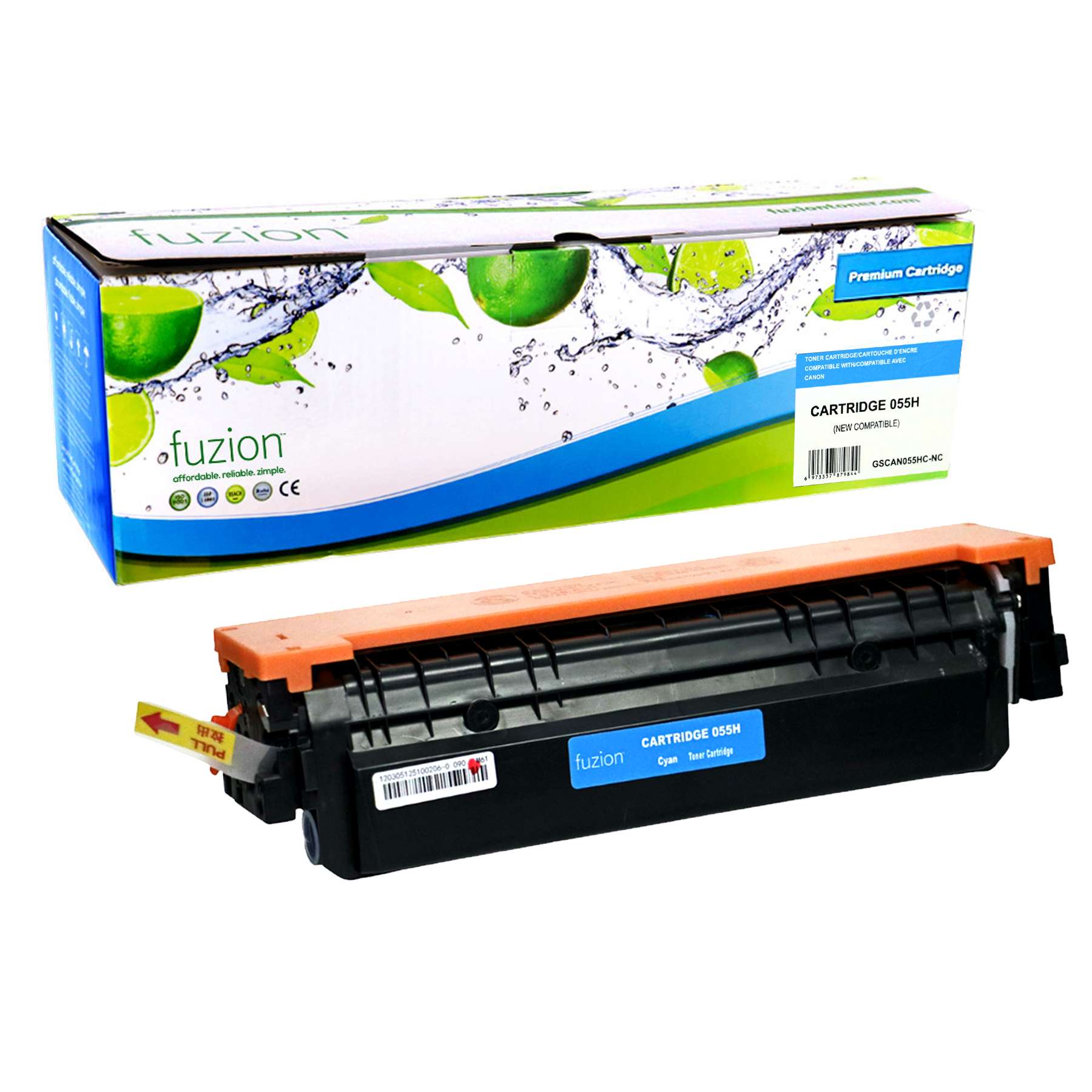 Canon 055H 3019C001 Compatible Toner Cartridge High Yield - Cyan - Fuzion