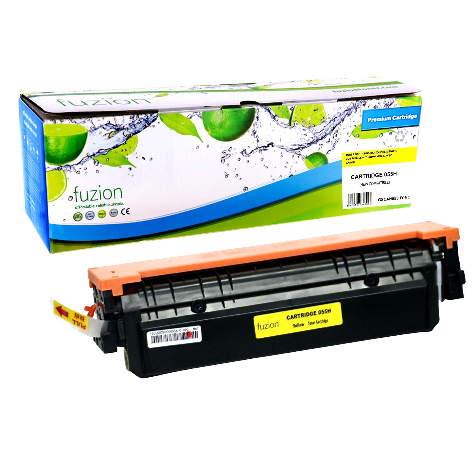 Canon 055HY 3017C001 Compatible Toner Cartridge High Yield - Yellow - Fuzion