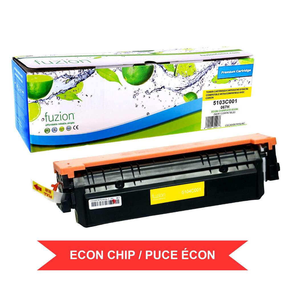Canon 067H 5103C001 w/ ECON chip Compatible Toner Cartridge High Yield - Yellow - Fuzion