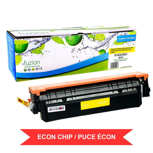 Canon 067H 5103C001 w/ ECON chip Compatible Toner Cartridge High Yield - Yellow - Fuzion