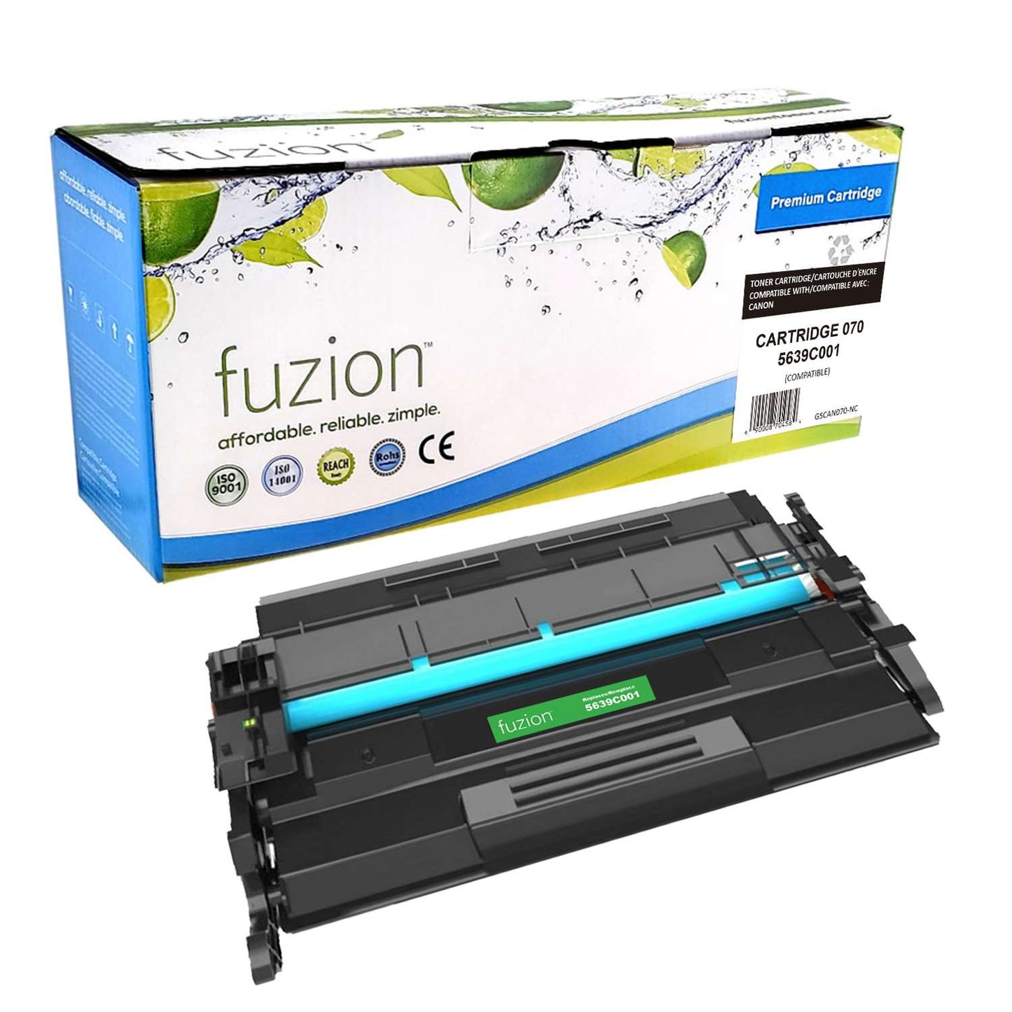 Canon 070 5639C001 Compatible Toner Cartridge - Black - Fuzion