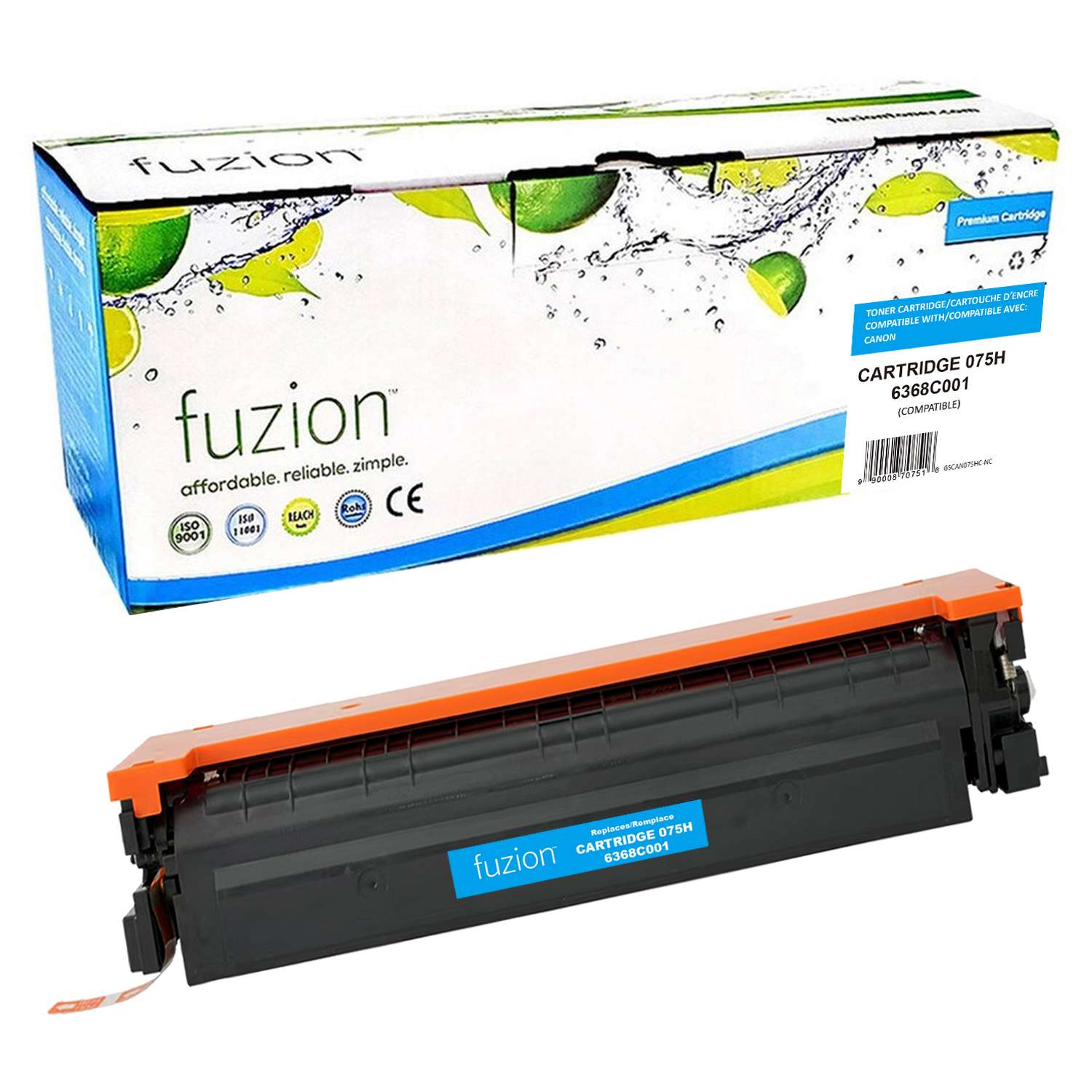 Canon 6368C001 (075H) Compatible Toner High Yield - Cyan - by Fuzion