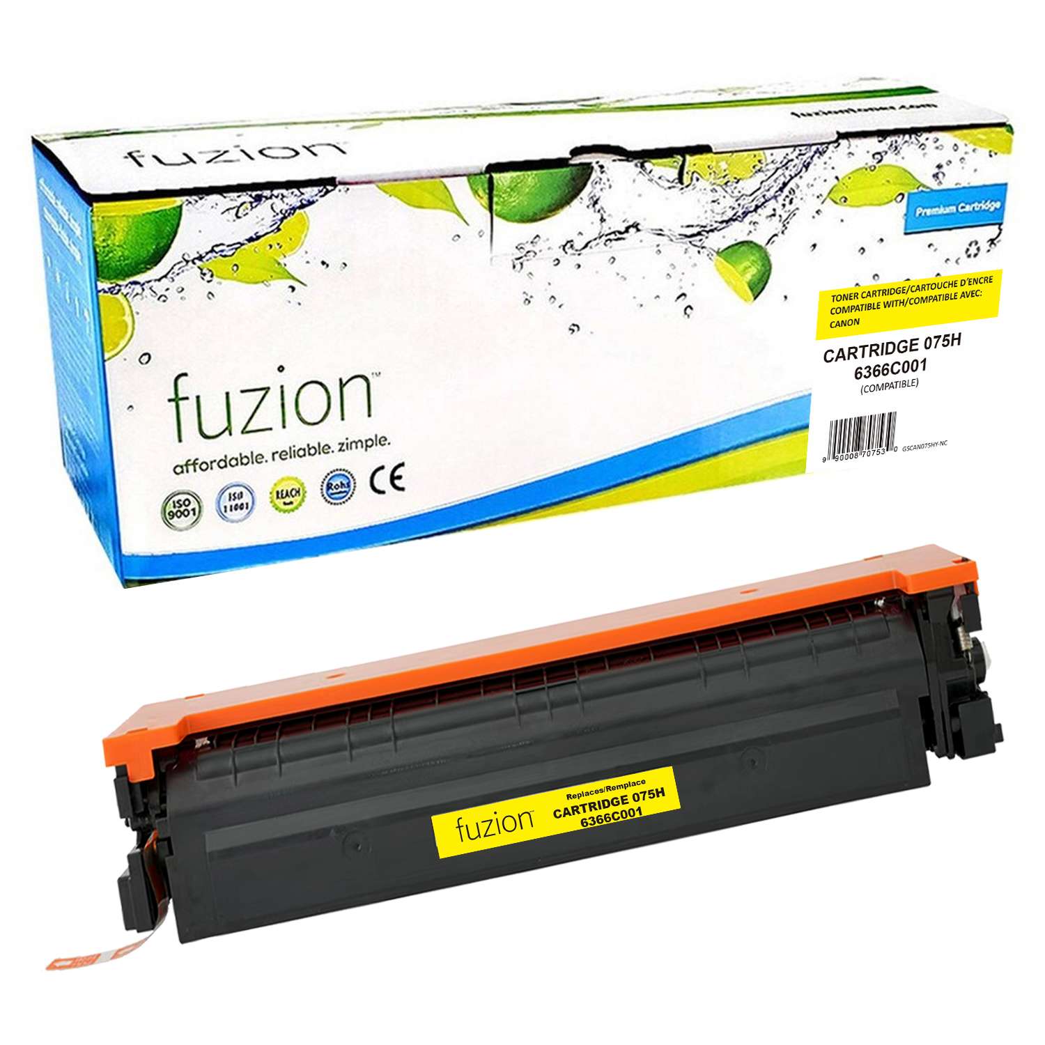 Canon 6366C001 (075H) Compatible Toner High Yield - Yellow - by Fuzion