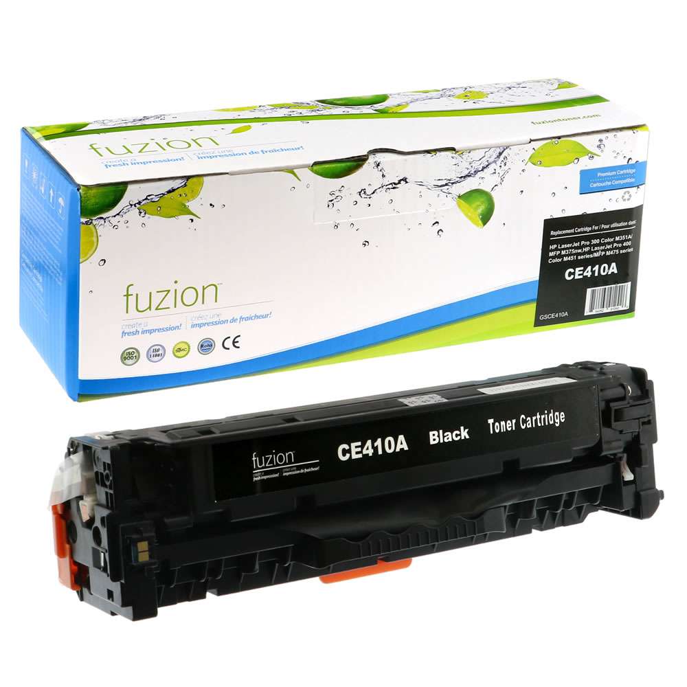 HP CE410A (305A) Remanufactured Toner Cartridge - Black - Fuzion