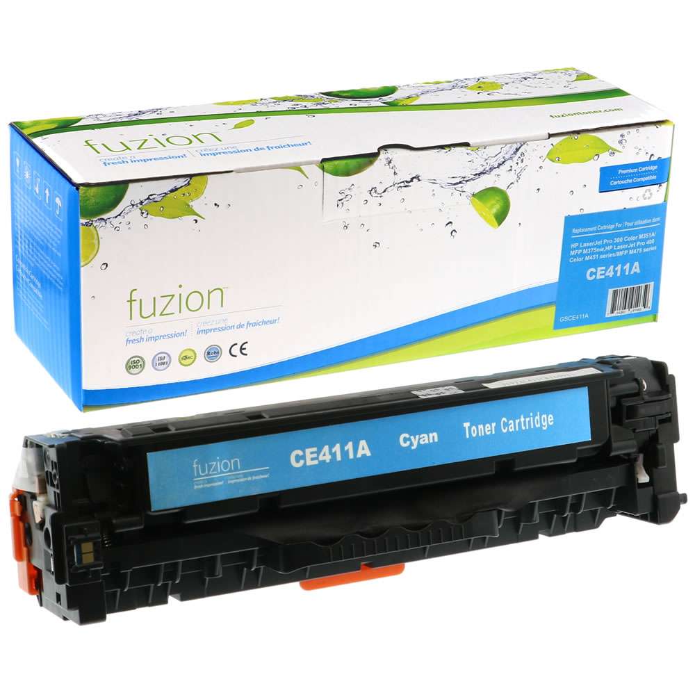 HP CE411A (305A) Remanufactured Toner Cartridge - Cyan - Fuzion