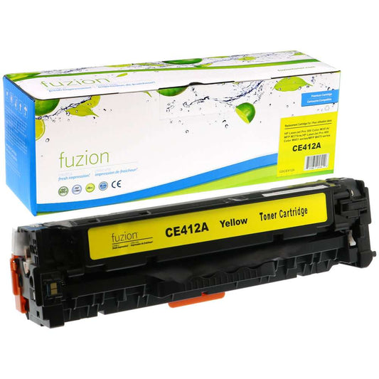 HP CE412A (305A) Remanufactured Toner Cartridge - Yellow - Fuzion