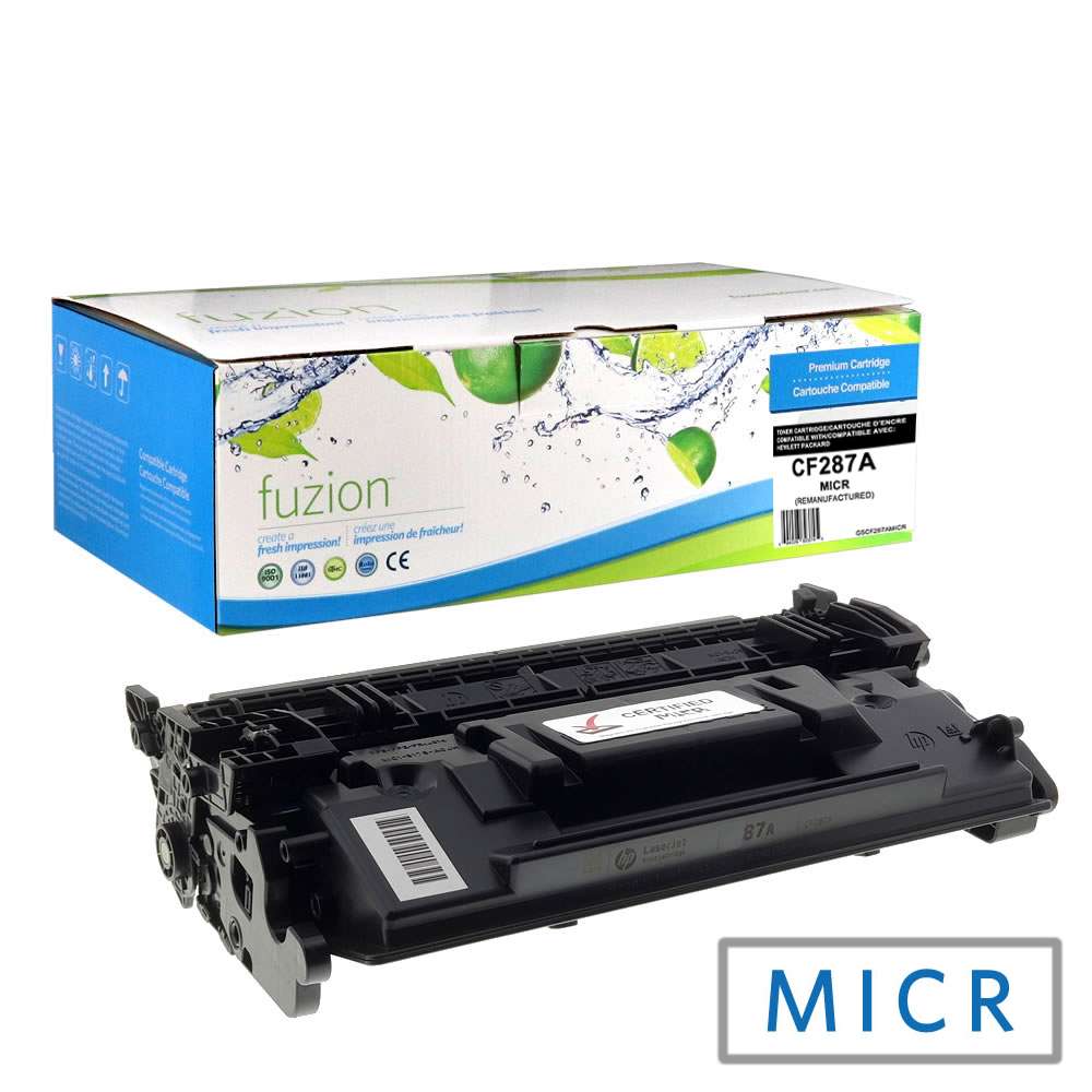 HP CF287A (87A) Remanufactured MICR Toner Cartridge - Fuzion