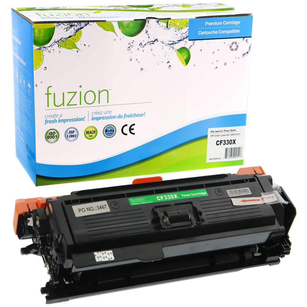 HP CF330X (654X) Remanufactured Toner Cartridge High Yield - Black - Fuzion