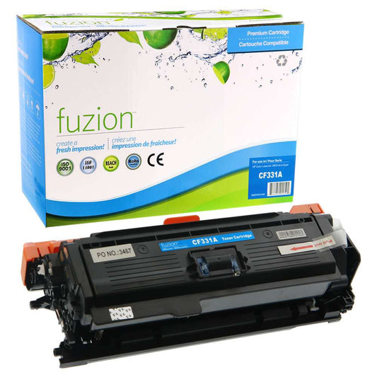 HP CF331A (654A) Remanufactured Toner Cartridge - Cyan - Fuzion