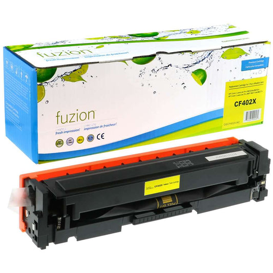 HP CF402X (201X) Compatible Toner Cartridge High Yield - Yellow - Fuzion