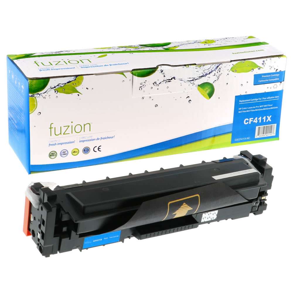 HP CF411X (411X) Compatible Toner Cartridge High Yield - Cyan - Fuzion