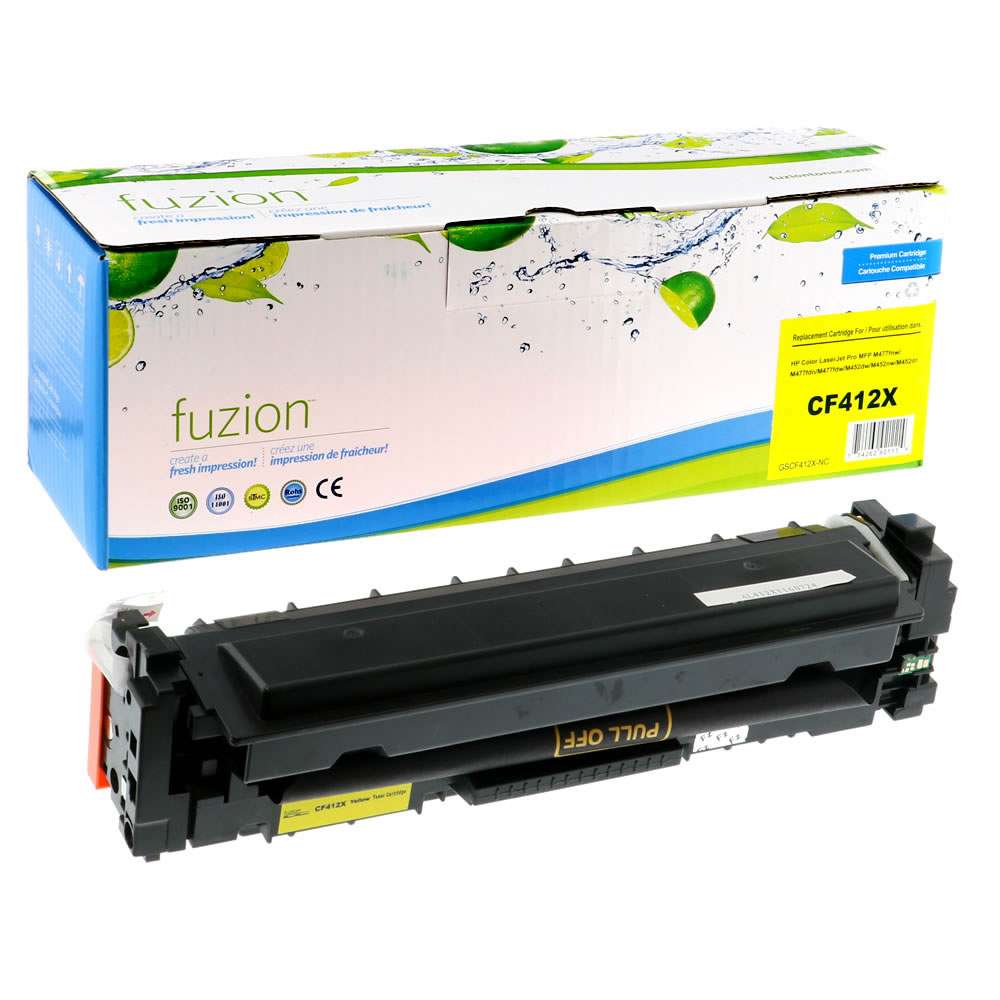 HP CF412X (412X) Compatible Toner Cartridge High Yield - Yellow - Fuzion