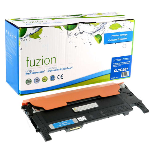 Samsung 407 CLT-C407S Remanufactured Toner Cartridge - Cyan - Fuzion