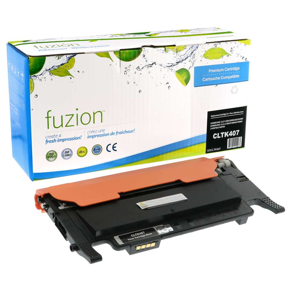 Samsung 407 CLT-K407S Remanufactured Toner Cartridge - Black - Fuzion