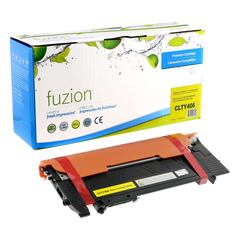 Samsung 406 CLT-Y406S Compatible Toner Cartridge - Yellow - Fuzion