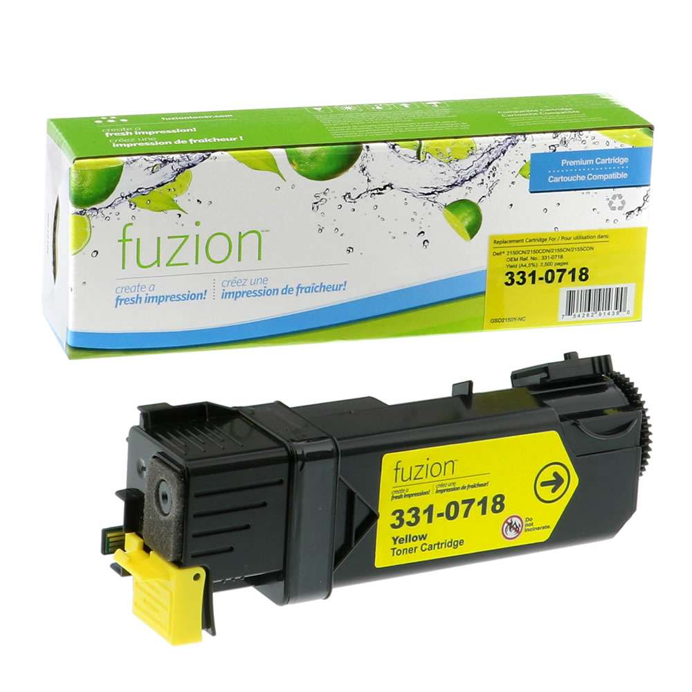 Dell 331-0718 Compatible Toner Cartridge - Yellow - Fuzion
