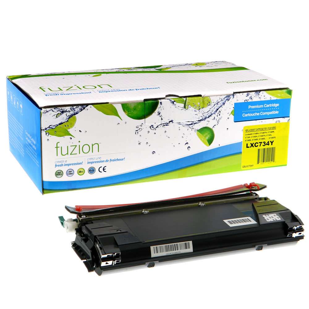 Lexmark C734A1YG Remanufactured Toner Cartridge - Yellow - Fuzion
