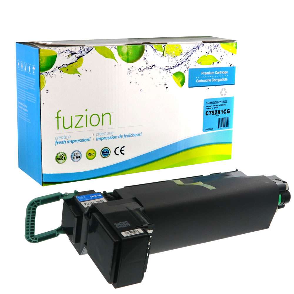Lexmark C792X1CG Remanufactured Toner Cartridge High Yield - Cyan - Fuzion
