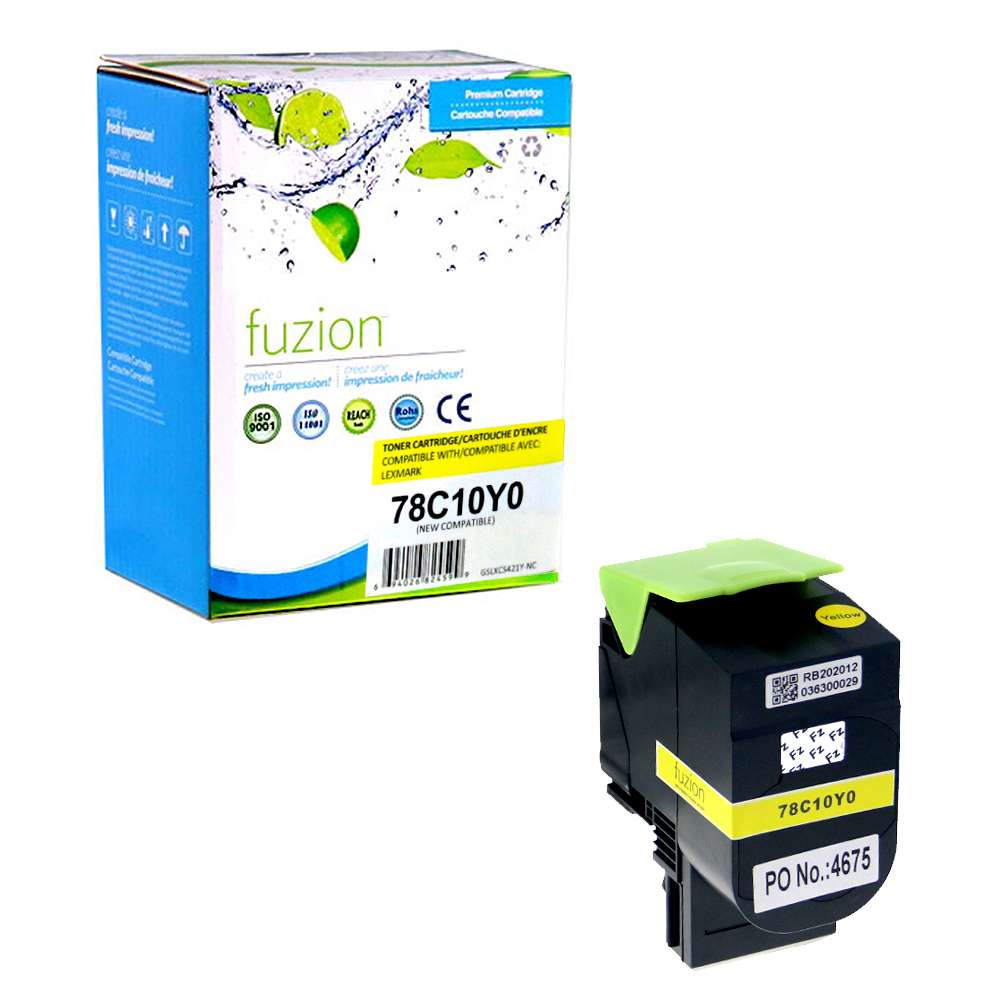 Lexmark 78C10Y0 Compatible Toner Cartridge - Yellow - Fuzion