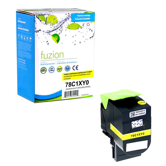 Lexmark 78C1XY0 Remanufactured Toner Cartridge - Yellow - Fuzion