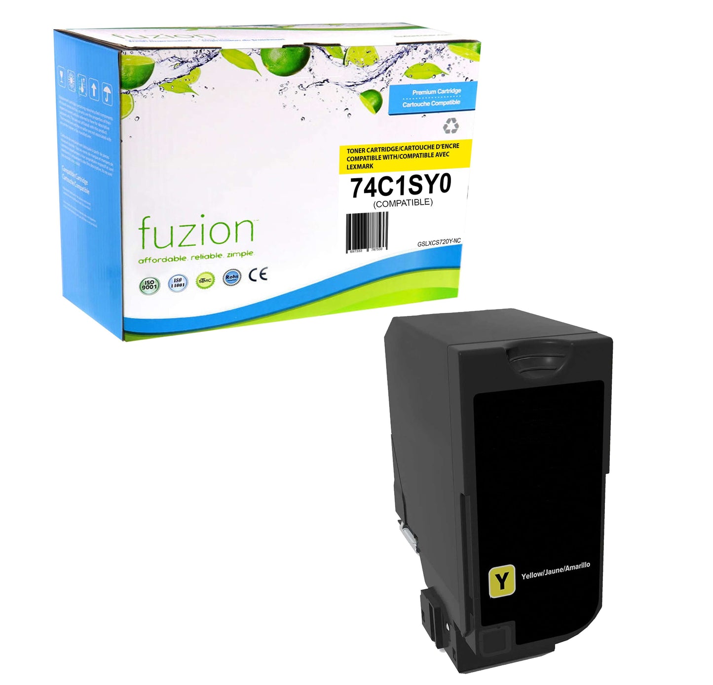 Lexmark 74C1SY0 Compatible Toner Cartridge - Yellow - Fuzion
