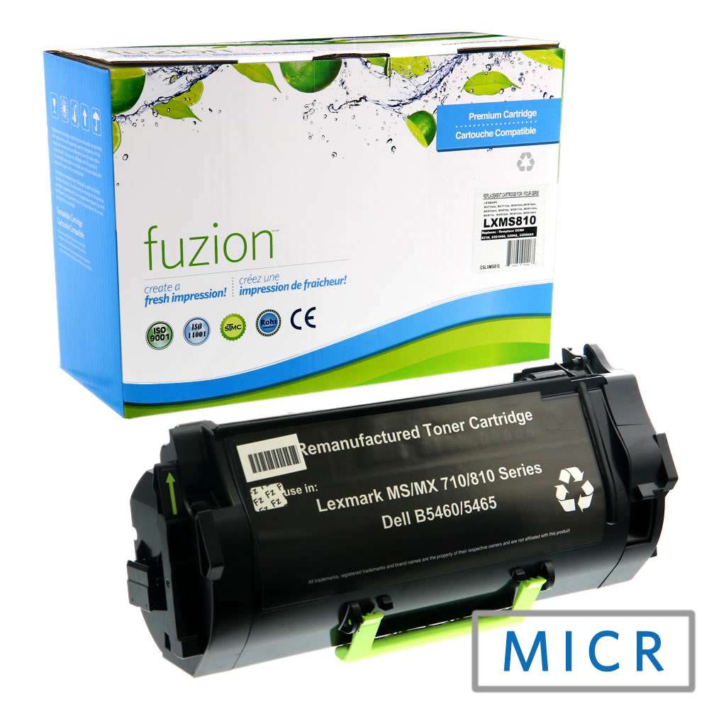 Lexmark 52D1H00 Remanufactured MICR Toner Cartridge - Black - Fuzion
