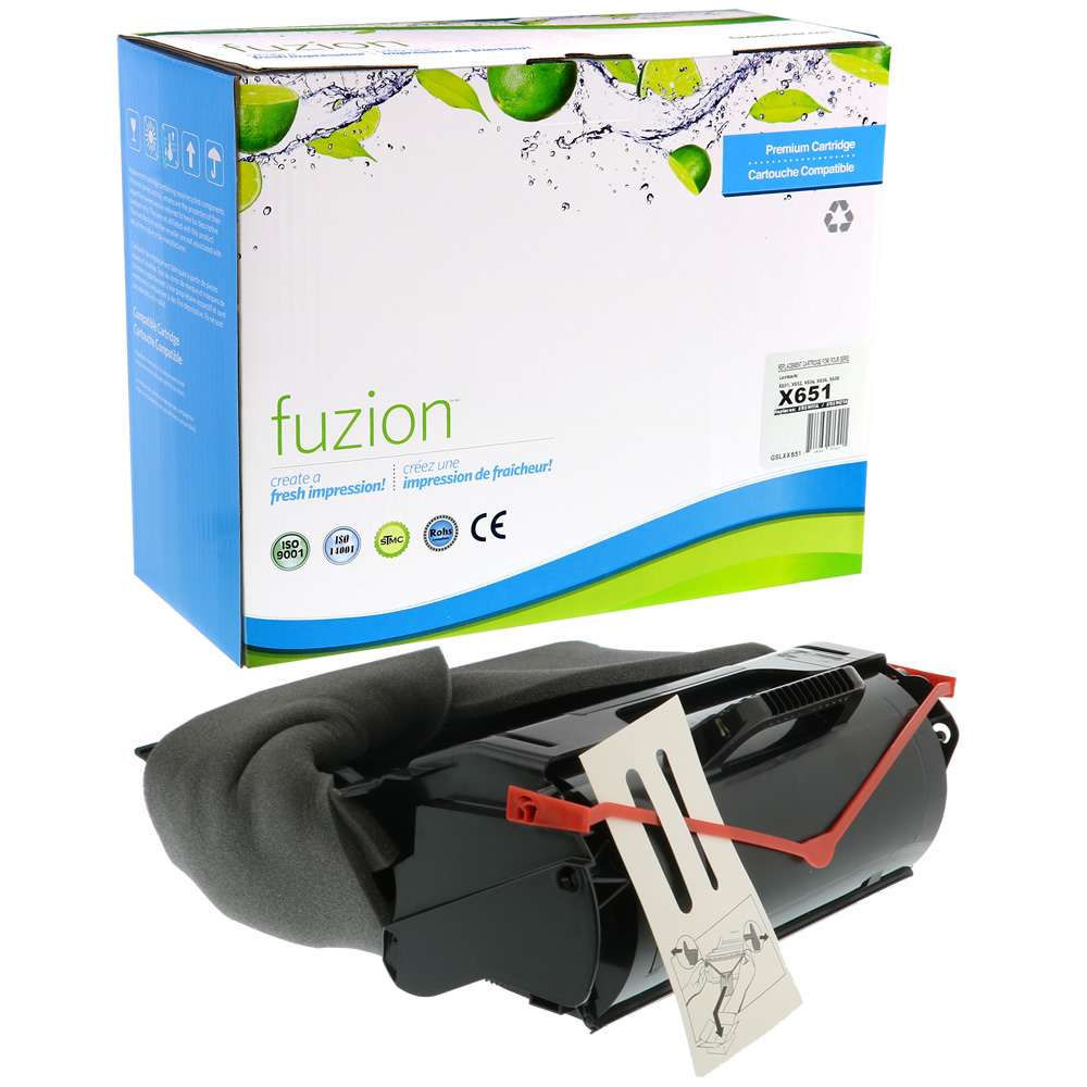 Lexmark X651H11A Remanufactured Toner Cartridge - Black - Fuzion