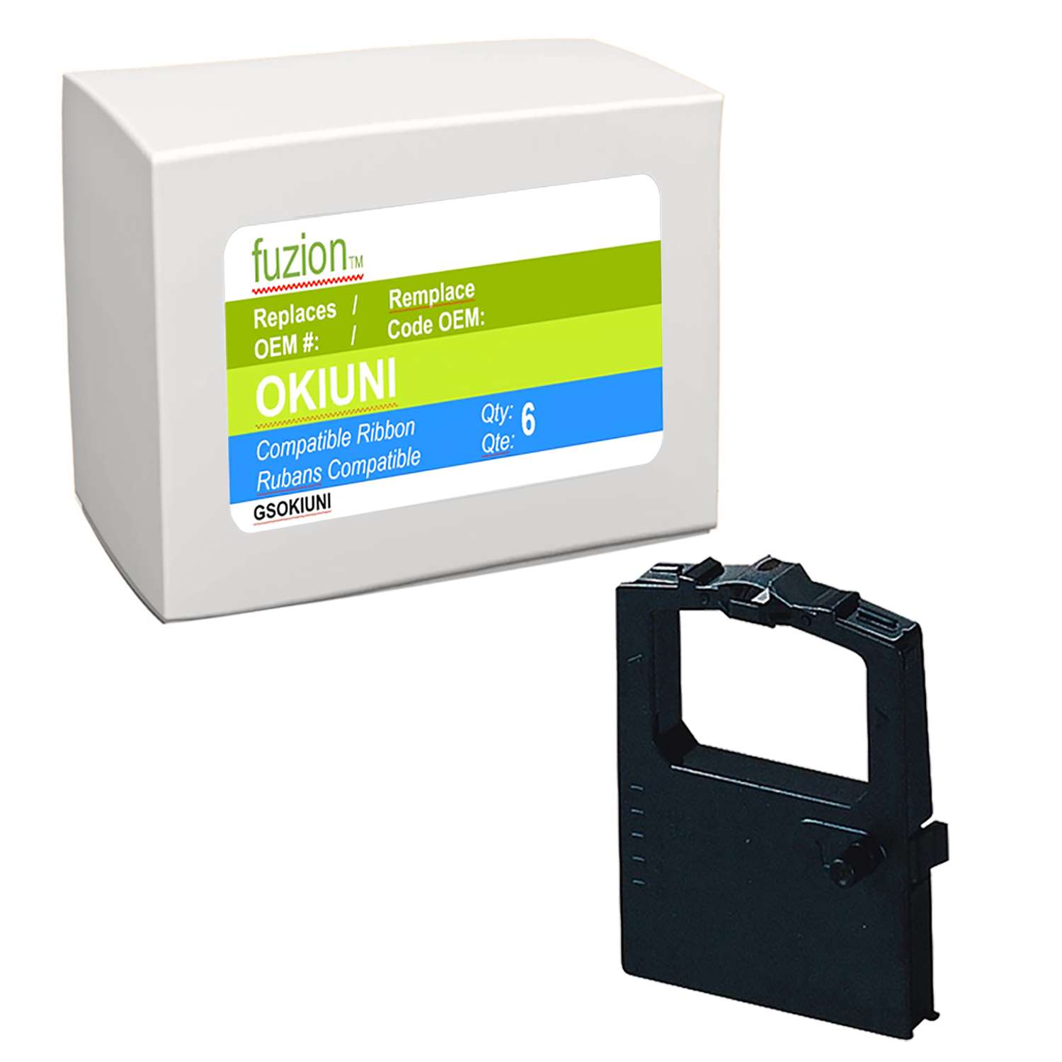 Okidata Universal Seamless Compatible Ribbon - Black - Fuzion