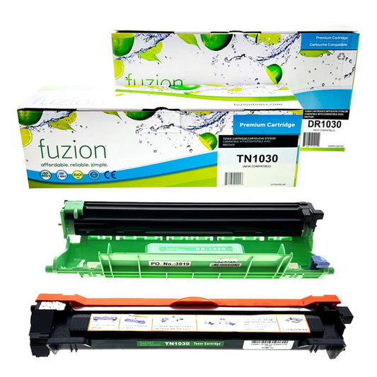 Brother TN1030 / DR1030 Compatible Toner Cartridge & Drum Combo - Fuzion