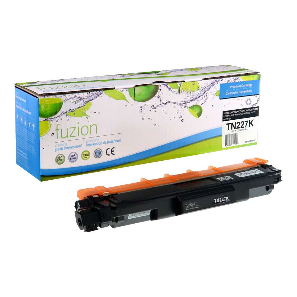 Brother TN227BK Compatible High Yield - Black Toner Cartridge - Fuzion