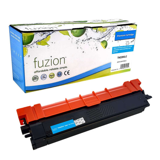 Brother TN229XLC Compatible High Yield - Cyan Toner Cartridge - Fuzion