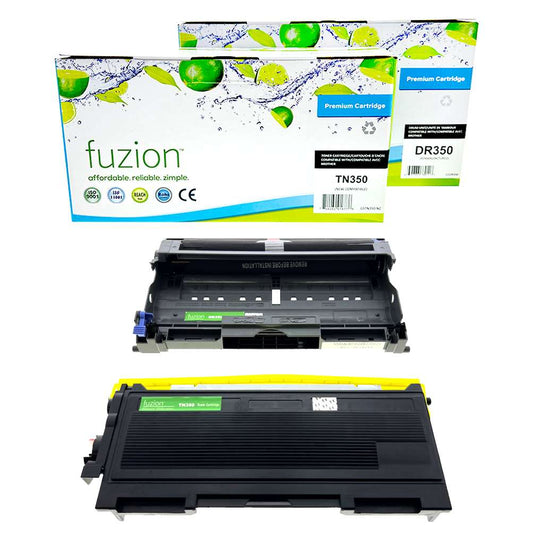 Brother TN350 / DR350 Compatible Toner Cartridge & Drum Combo - Fuzion