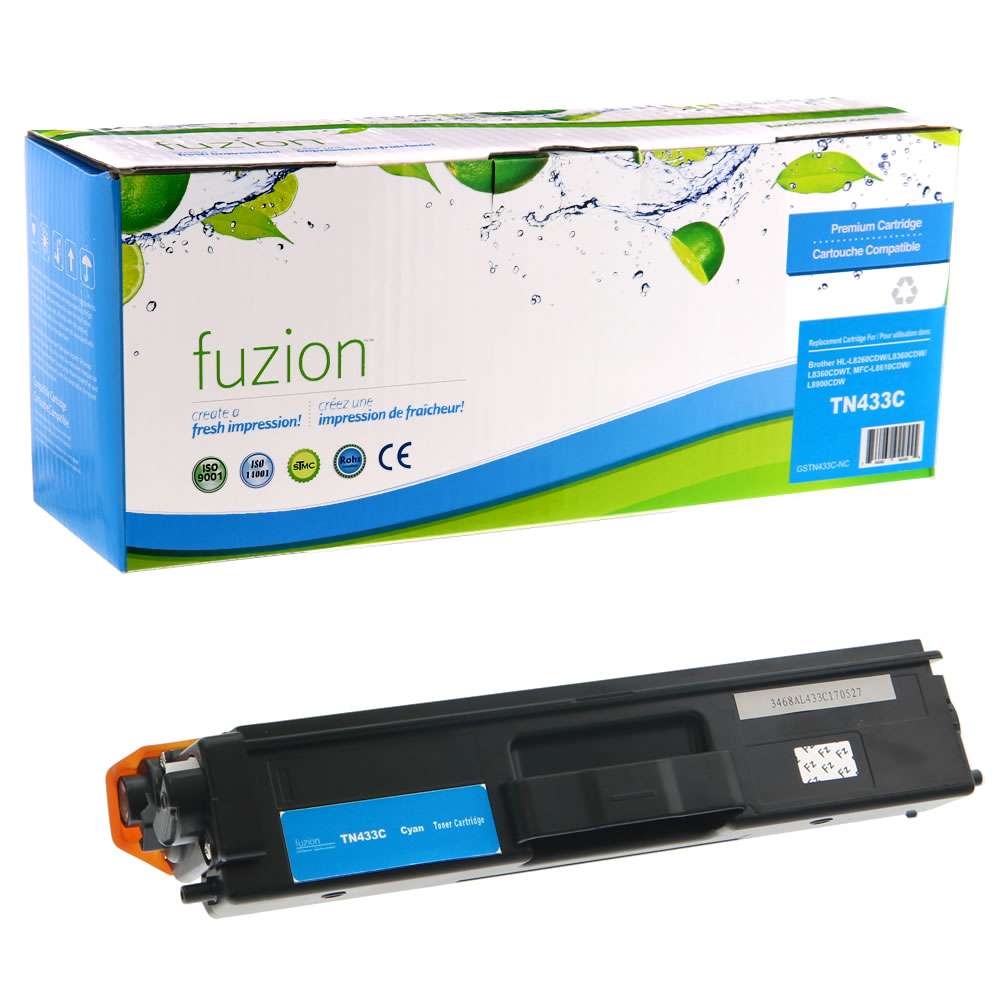 Brother TN433C Compatible - Cyan Toner Cartridge - Fuzion