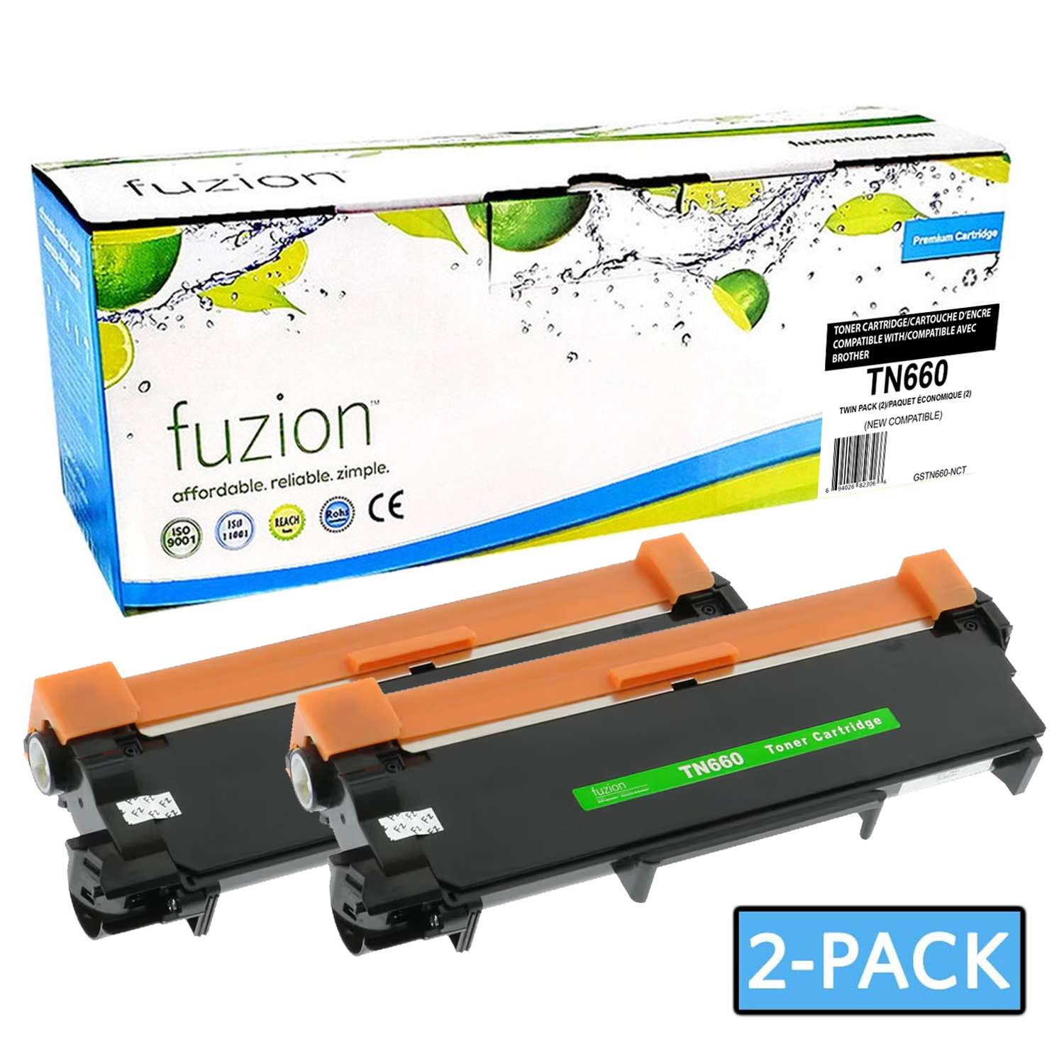 Brother TN660 Compatible High Yield - (2/Pack) - Fuzion