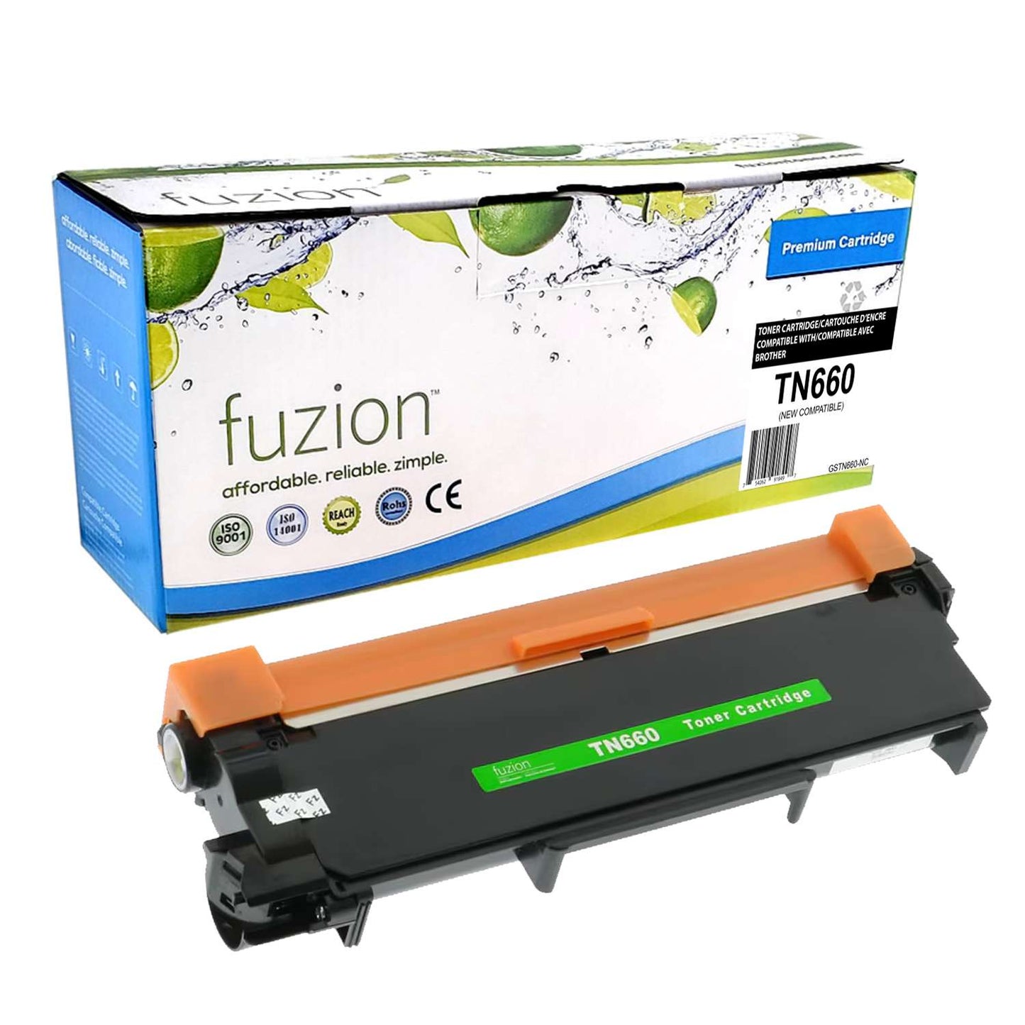Brother TN660 Compatible High Yield - Black Toner Cartridge - Fuzion