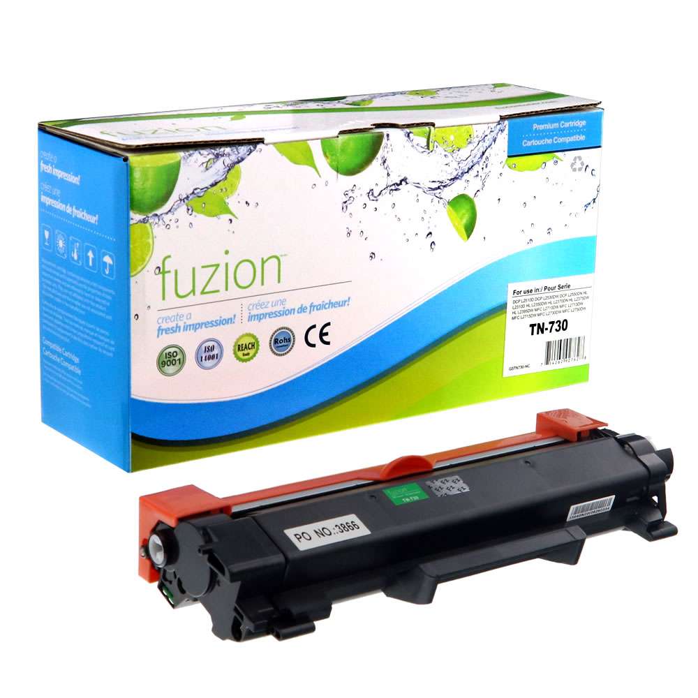 Brother TN730 Compatible High Yield - Black Toner Cartridge - Fuzion