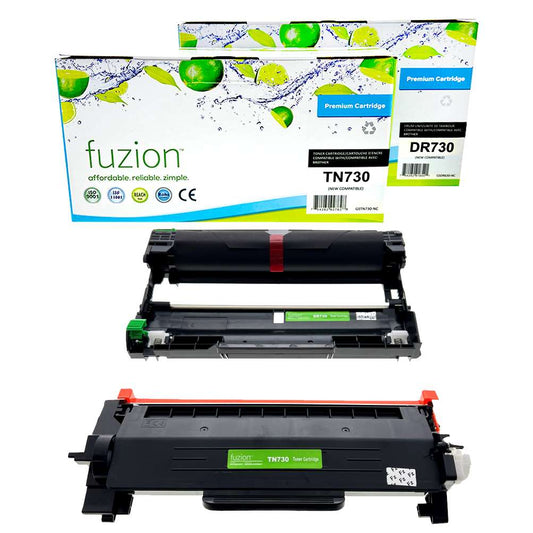 Brother TN730 / DR730 Compatible Toner Cartridge & Drum Combo - Fuzion