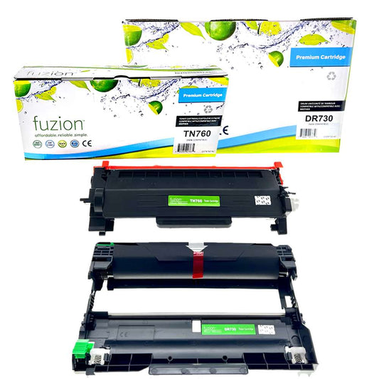 Brother TN760 / DR730 Compatible Toner Cartridge & Drum Combo - Fuzion