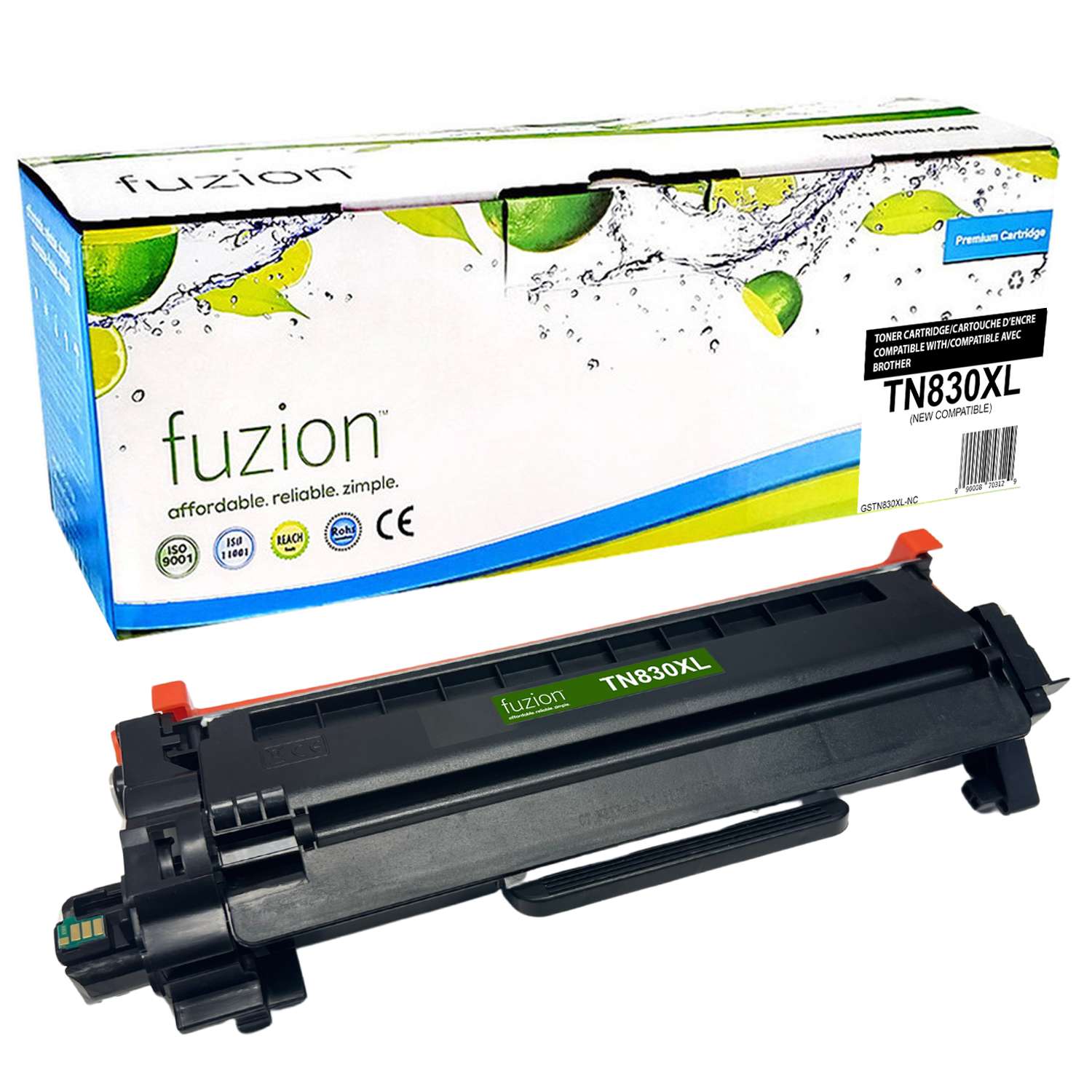Brother TN830XL Compatible High Yield - Black Toner Cartridge - Fuzion