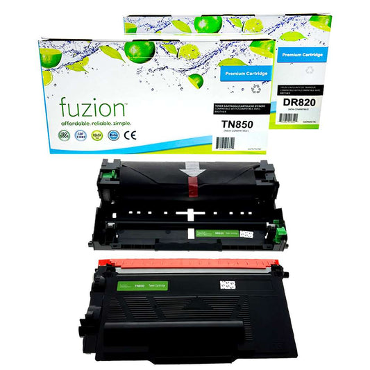 Brother TN850 / DR820 Compatible Toner Cartridge & Drum Combo - Fuzion