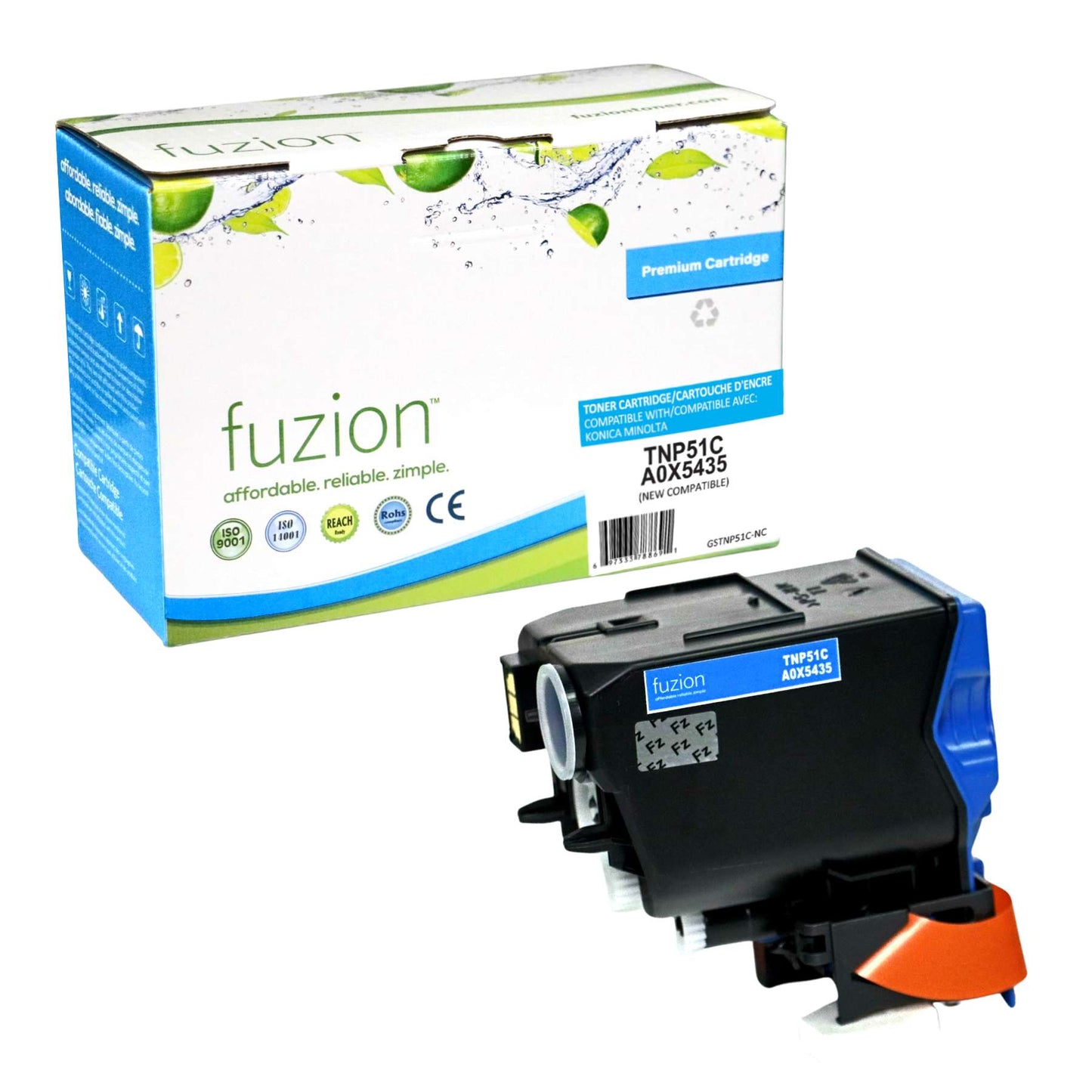 Konica MinoltaTNP51C Compatible Toner Cartridge - Cyan - Fuzion
