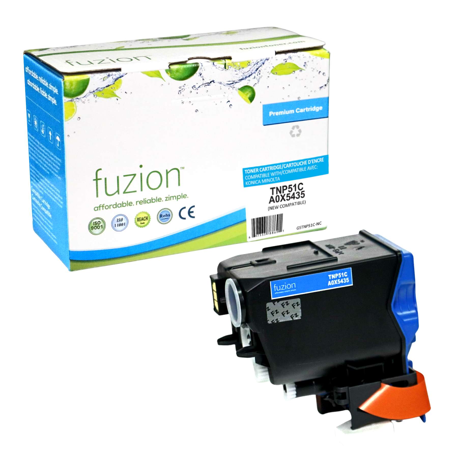 Konica MinoltaTNP51C Compatible Toner Cartridge - Cyan - Fuzion