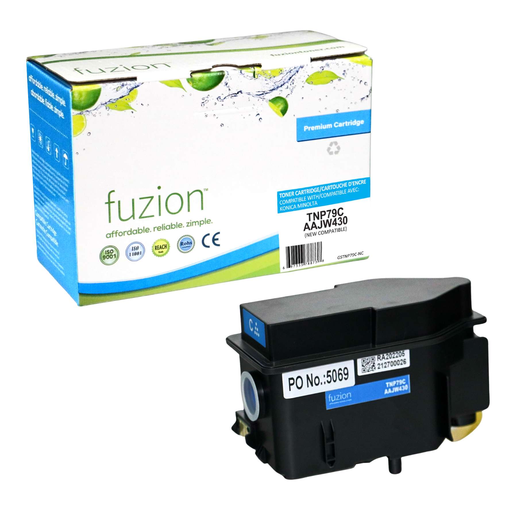 Konica MinoltaTNP79C Compatible Toner Cartridge - Cyan - Fuzion