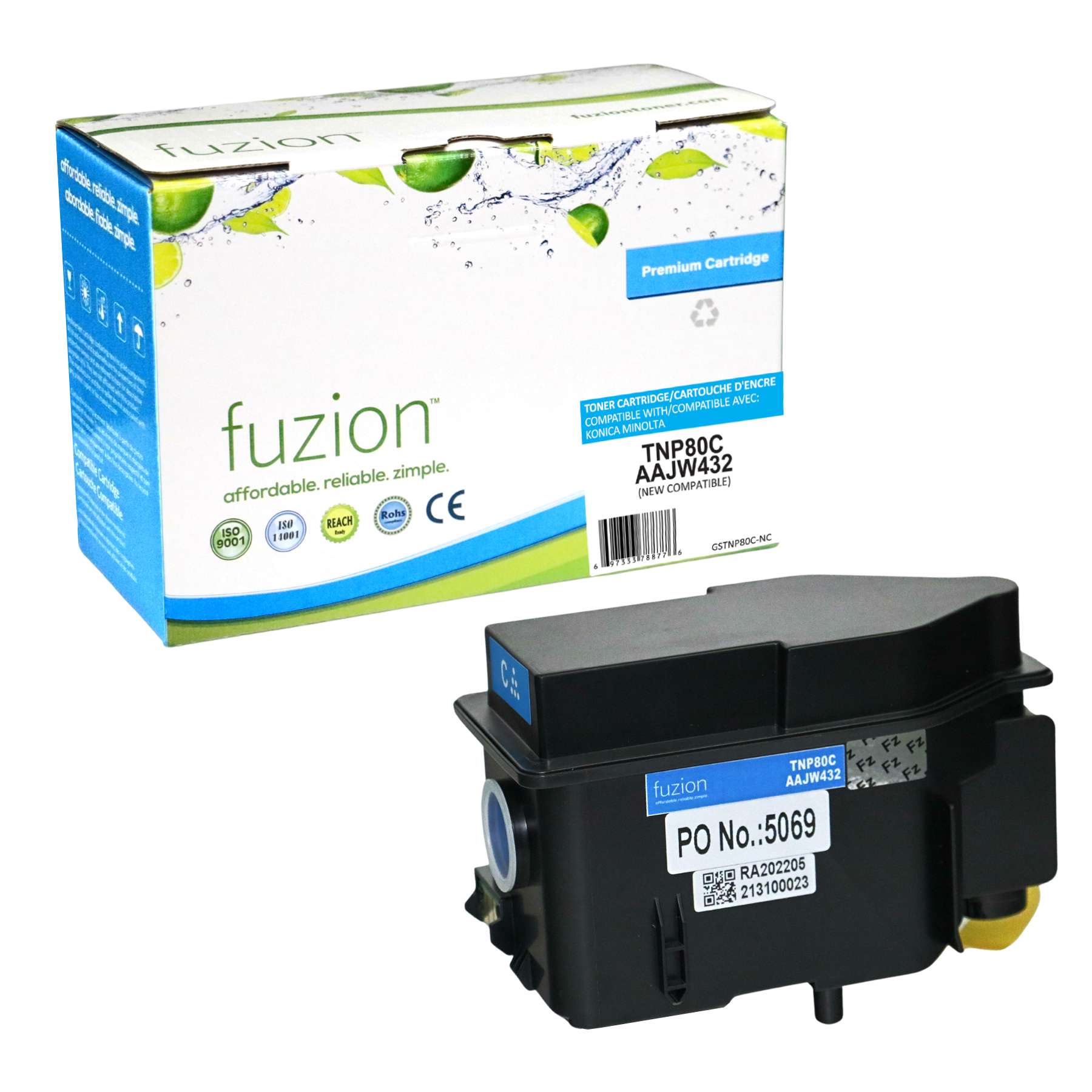 Konica MinoltaTNP80C Compatible Toner Cartridge - Cyan - Fuzion