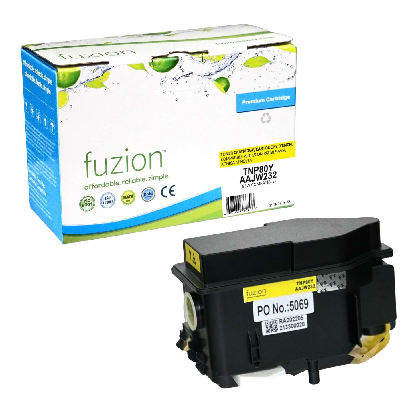Konica MinoltaTNP80Y Compatible Toner Cartridge - Yellow - Fuzion